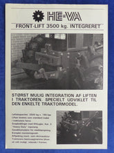 Lade das Bild in den Galerie-Viewer, HE-VA Front-Lift 3500kg Integreret - Prospekt Brochure Dänemark dänisch
