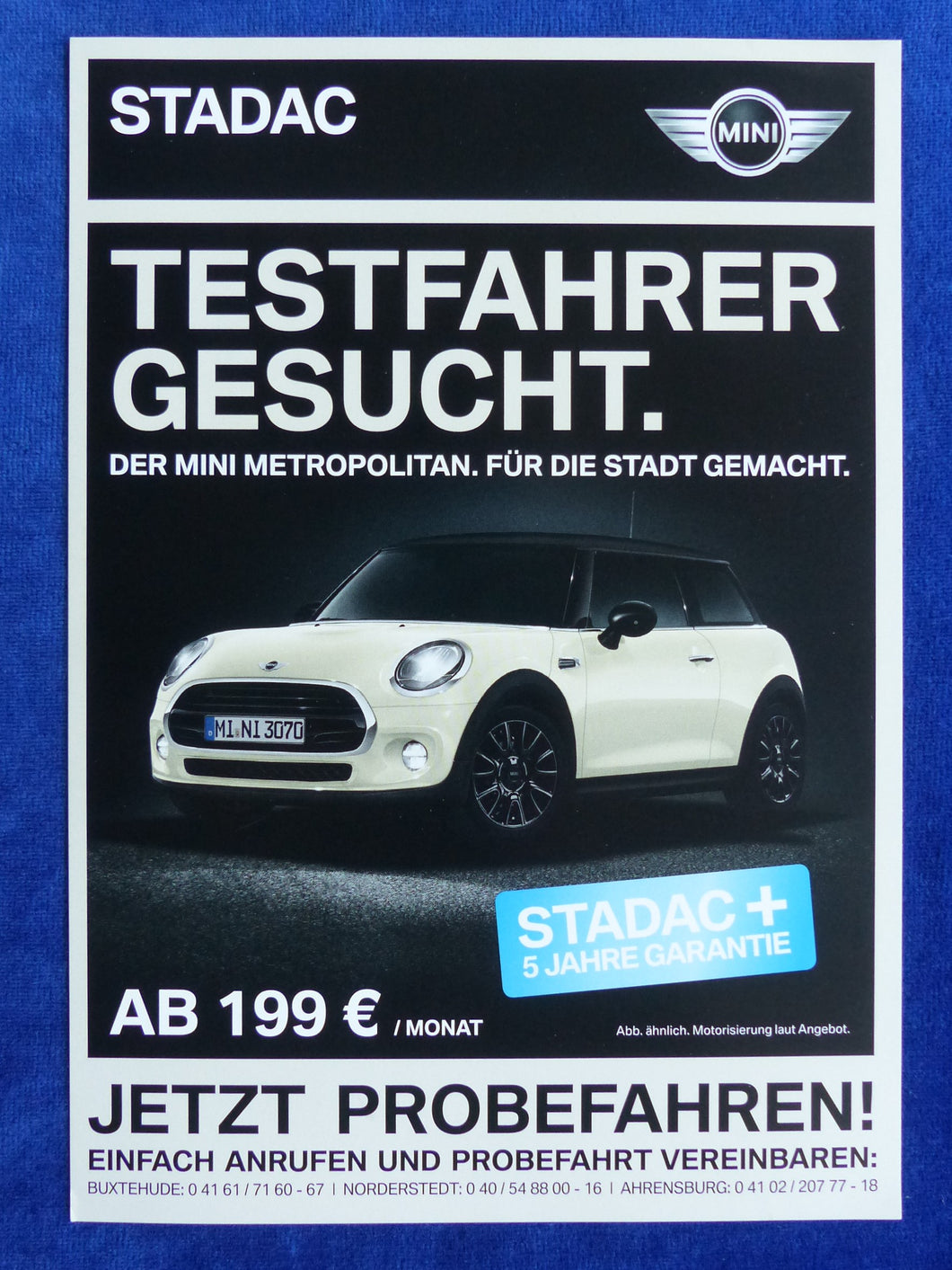 Mini One Cooper Metropolitan Sondermodell MJ 2016 - Prospekt Brochure 06.2015