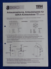 Lade das Bild in den Galerie-Viewer, GEKA Aufsteckleuchte Aufsteckdose - Prospekt Brochure 1994
