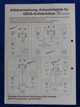 Lade das Bild in den Galerie-Viewer, GEKA Aufsteckleuchte Aufsteckdose - Prospekt Brochure 1994
