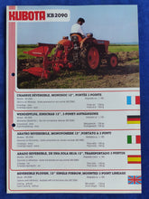 Lade das Bild in den Galerie-Viewer, Kubota KB2090 Wendepflug L185 Traktor - Prospekt Brochure Frankreich
