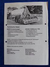 Lade das Bild in den Galerie-Viewer, BRIRI Pumptankwagen &amp; Krone TurboRotor TRS - Prospekt Brochure 09.1991
