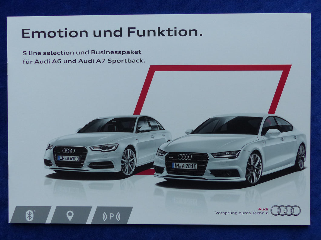 Audi S line selection & Businesspaket A6 A7 MJ 2015 - Prospekt Brochure 05.2014