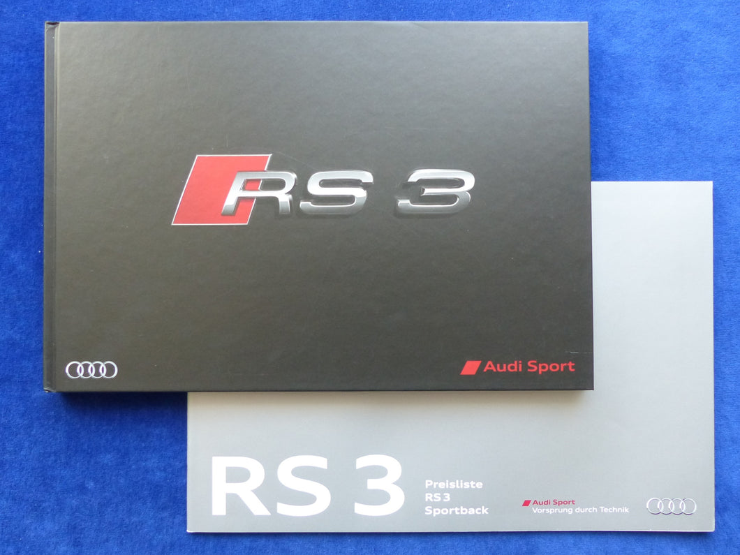 Audi RS 3 Sportback quattro - Hardcover Prospekt Brochure + Preisliste 03.2015