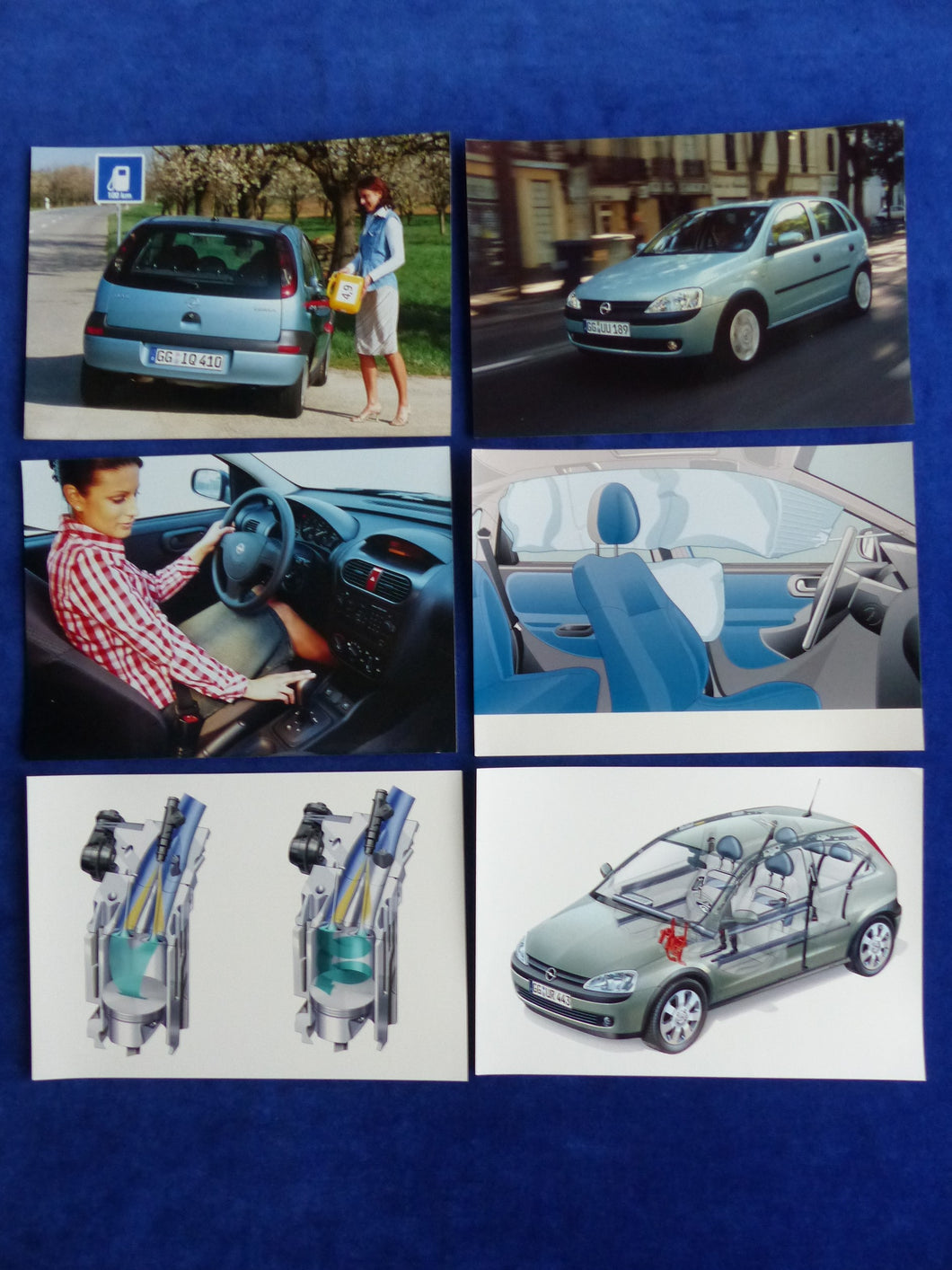 Konvolut 6x Original Pressefotos 2002 Opel Corsa Eco Twinport