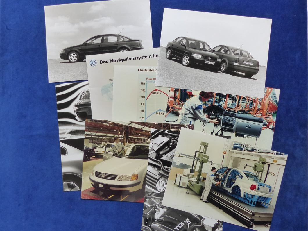Konvolut 9x Original Pressefotos 08.1996 VW Passat Limousine B5 MJ 1997