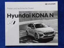 Lade das Bild in den Galerie-Viewer, Hyundai Kona N Performance MJ 2022 - Prospekt Brochure + Preisliste 02.2022
