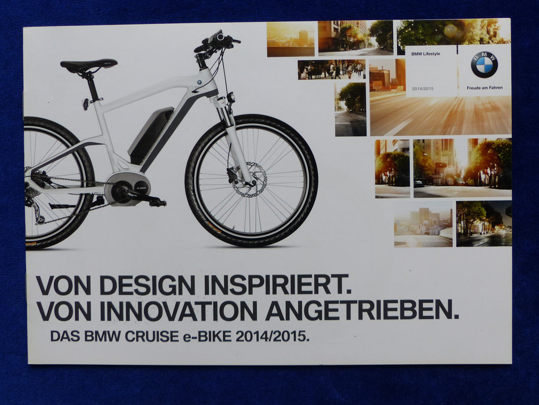 BMW Cruise e-Bike Fahrrad Elektromotor 2014/2015 - Prospekt Brochure 2014