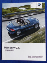 Lade das Bild in den Galerie-Viewer, BMW Z4 Roadster Typ E89 MJ 2011 - Prospekt Brochure + Preisliste 03.2011
