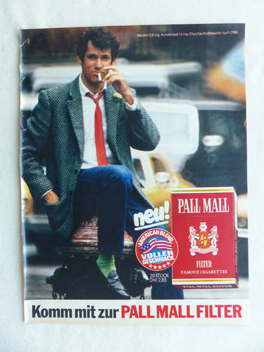 Pall Mall Filter Zigaretten - Werbeanzeige Reklame Advertisement 1980 - car-brochure