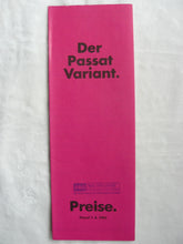 Lade das Bild in den Galerie-Viewer, VW Passat Variant Typ B2 - Preisliste MJ 1984 - Prospekt Brochure 08.1983
