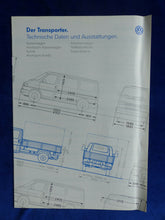 Lade das Bild in den Galerie-Viewer, VW Transporter T4 - Daten &amp; Ausstattungen MJ 1997 - Prospekt Brochure 09.1996
