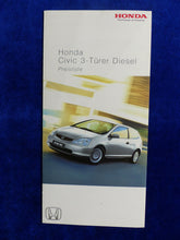 Lade das Bild in den Galerie-Viewer, Honda Civic 3-Türer Diesel - Preisliste MJ 2004 - Prospekt Brochure 05.2003
