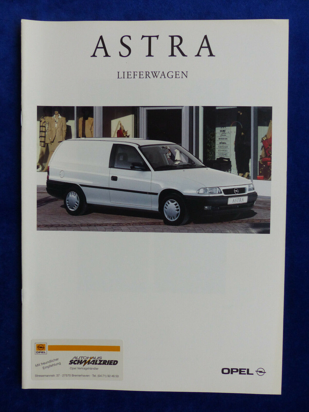 Opel Astra Lieferwagen MJ 1995 - Prospekt Brochure 02.1995