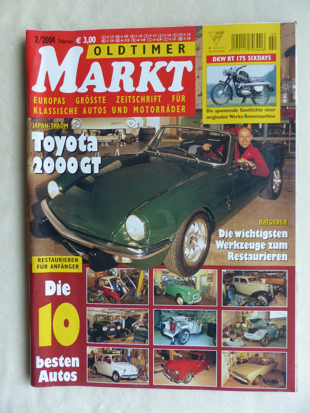 Oldtimer Markt Heft 2/2004 - BMW CS 3200 Toyota 2000 GT Morgan Opel Hermes