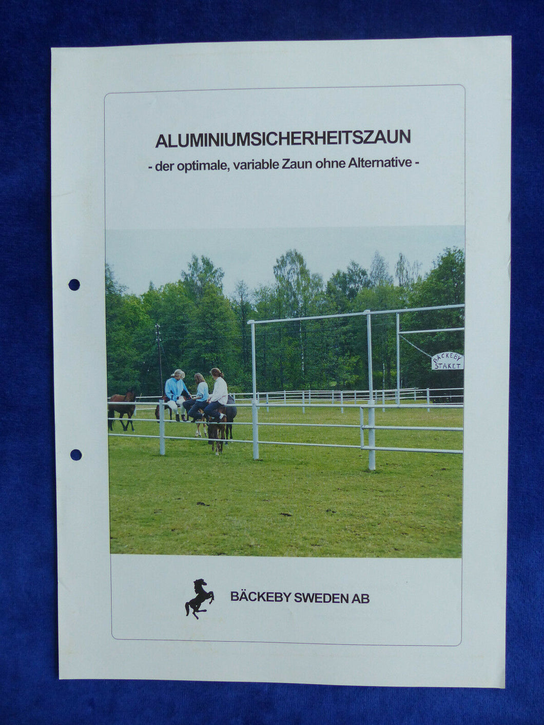 Bäckeby Sweden Aluminiumsicherheitszaun - Prospekt Brochure