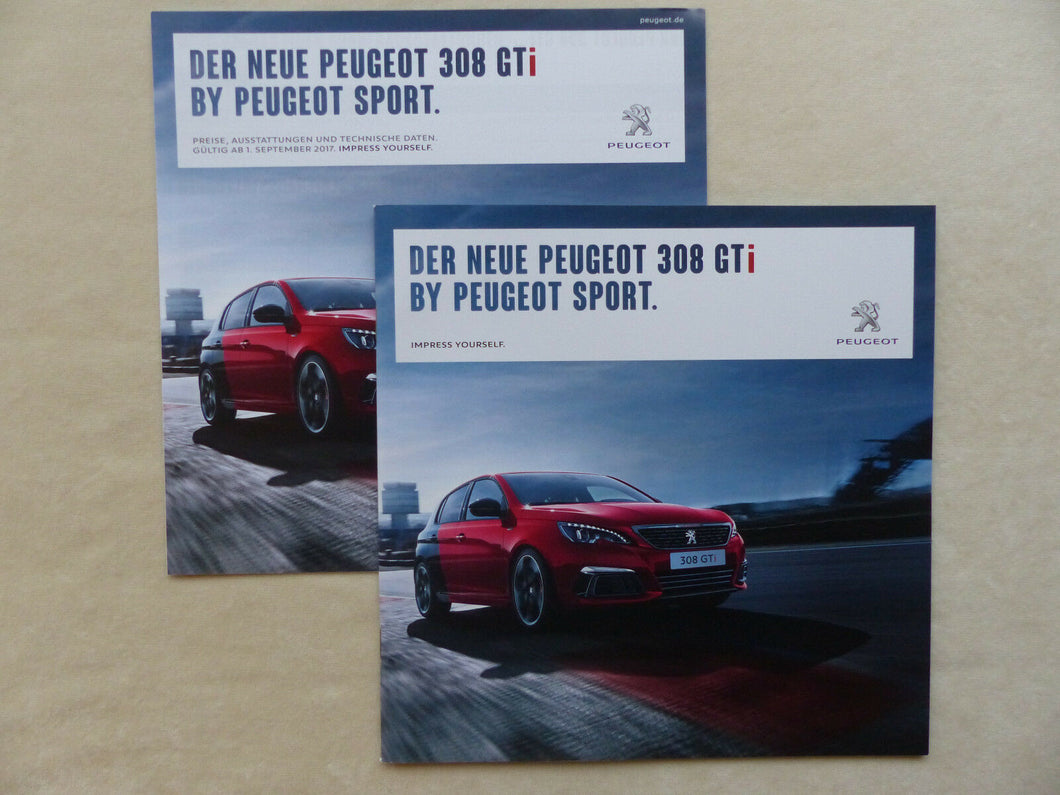 Peugeot 308 GTi By Peugeot Sport MJ 2018 Prospekt Brochure + Preisliste 09.2017