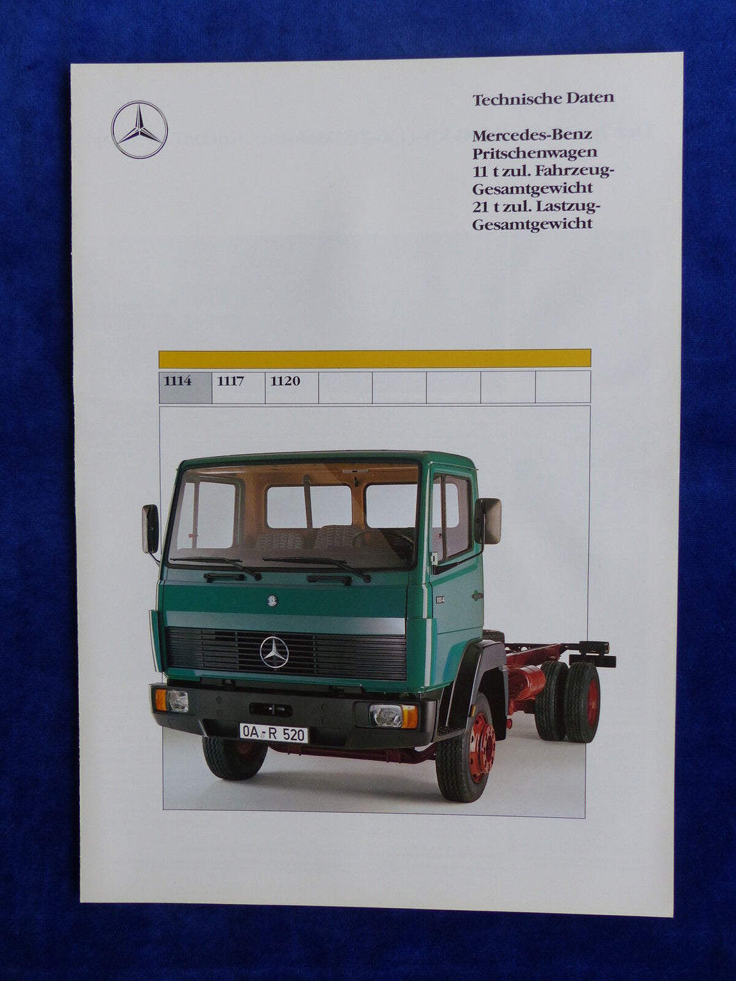 Mercedes-Benz LKW Pritschenwagen 1114 - Prospekt Brochure 03.1991