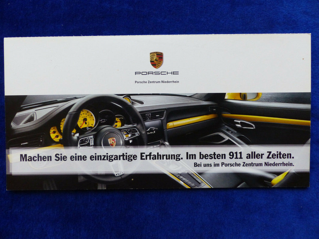 Porsche Zentrum Niederrhein - 911 Carrera S Typ 991 - Prospekt Brochure 2016