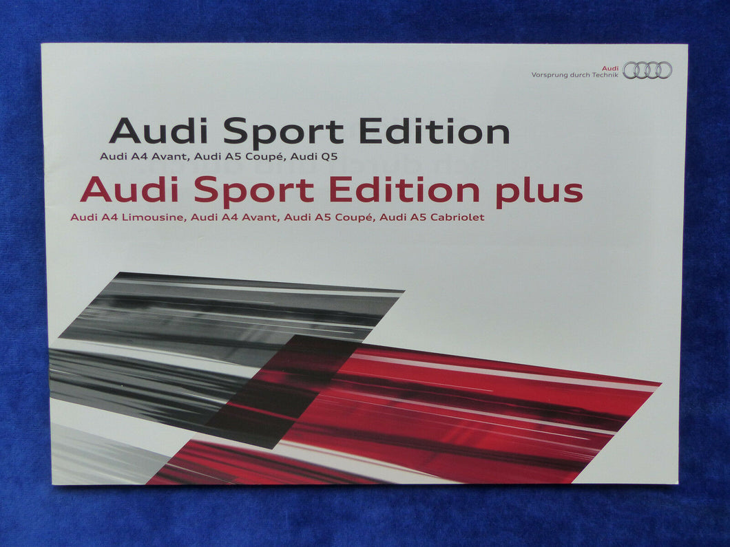 Audi Sport Edition Plus - A4 A5 Coupe Q5 MJ 2015 - Prospekt Brochure 10.2014