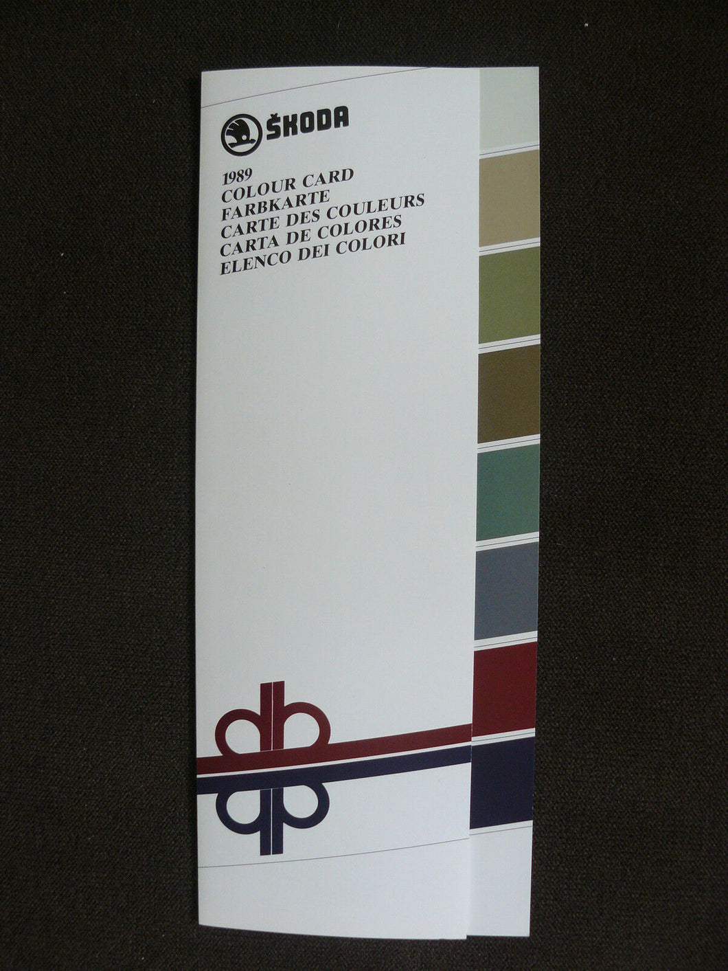 Skoda Farbkarte - Favorit Forman Rapid 1203 - Prospekt Brochure 1989