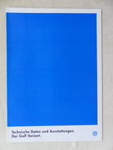 Lade das Bild in den Galerie-Viewer, VW Golf Variant VR6 - Daten &amp; Ausstattungen MJ 1997 - Prospekt Brochure 05.1996
