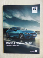 Lade das Bild in den Galerie-Viewer, BMW 4er Coupe 440i xDrive F32 - Preisliste MJ 2017 - Prospekt Brochure 03.2017
