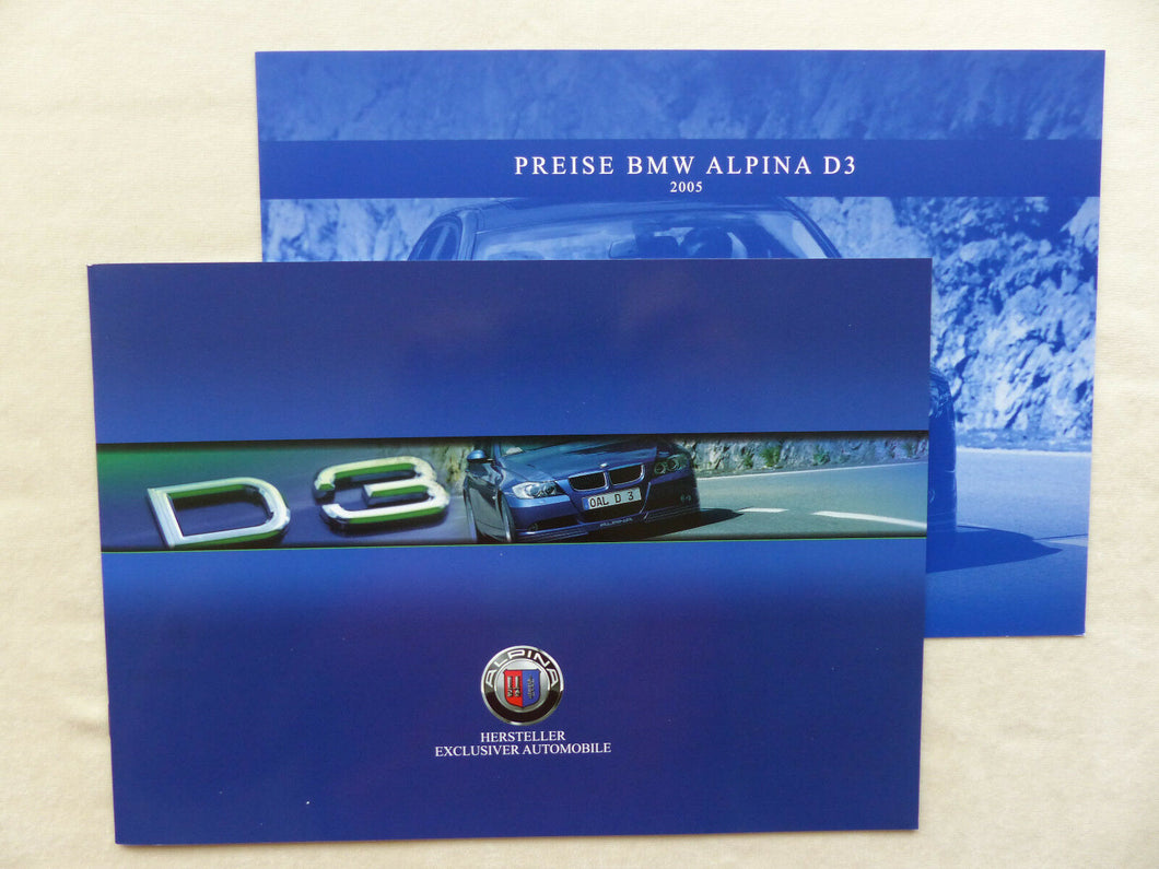 Alpina D3 Limousine BMW 3er E90 MJ 2006 - Prospekt Brochure + Preisliste 09.2005