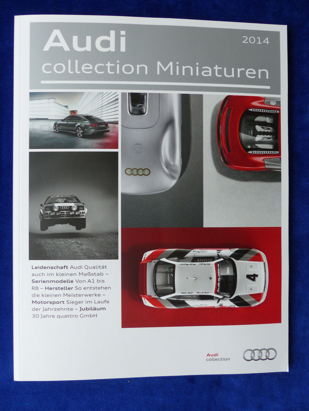 Audi collection Miniaturen 2014 - A1 R8 quattro - Prospekt Brochure 01.2014