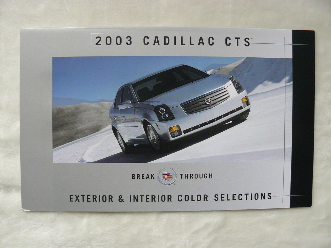 Cadillac 2003 CTS - Exterior & Interior Colors - US-Prospekt Brochure 2002 USA