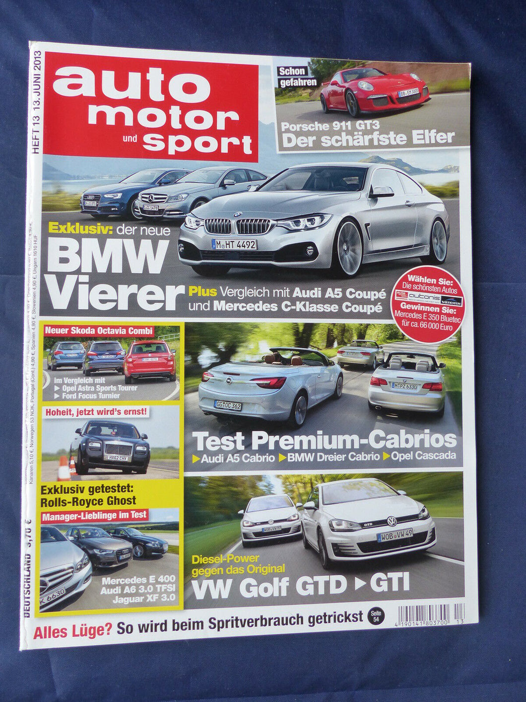 Auto Motor & Sport Heft 13/2013 - VW Golf GTI GTD BMW 4er Rolls-Royce Jaguar XF