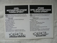 Lade das Bild in den Galerie-Viewer, Opel Corsa Sprint - Motorsport-Studie - Prospekt Brochure 1983 niederländisch
