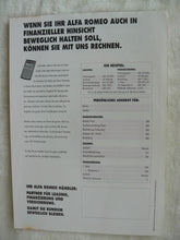 Lade das Bild in den Galerie-Viewer, Alfa Romeo Leasing &amp; Finanzierung - Prospekt Brochure 1996
