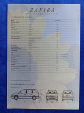 Lade das Bild in den Galerie-Viewer, Opel Zafira CNG Erdgasantrieb MJ 2001 - Prospekt Brochure + Daten 09.2000
