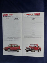 Lade das Bild in den Galerie-Viewer, Suzuki Preisliste Vitara SJ Samurai Swift Carry - Prospekt Brochure 01.1994
