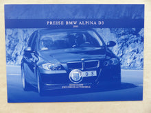 Lade das Bild in den Galerie-Viewer, Alpina D3 Limousine BMW 3er E90 MJ 2006 - Prospekt Brochure + Preisliste 09.2005
